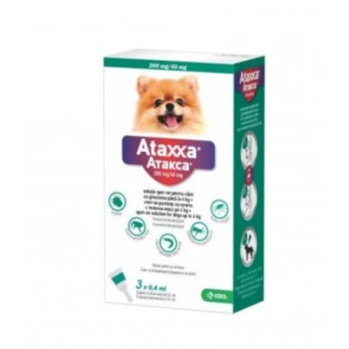 Ataxxa – Deparazitare externa pentru Câini <4 kg (3 x 0,4 ml, Krka Vet)